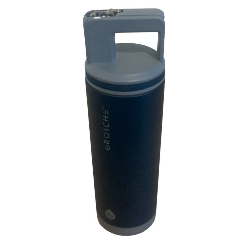 Grosche Alpine Flip N Sip Water Bottle 20oz Straw Blue Safe Water Social Venture